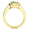 1 3/4 Carat Oval Shape Green Amethyst and Halo Diamond Ring In 14 Karat Yellow Gold Image-3