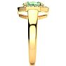 1 3/4 Carat Oval Shape Green Amethyst and Halo Diamond Ring In 14 Karat Yellow Gold Image-4