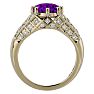 2 3/4 Carat Oval Shape Amethyst and Diamond Ring In 10 Karat Yellow Gold Image-3