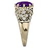 2 3/4 Carat Oval Shape Amethyst and Diamond Ring In 10 Karat Yellow Gold Image-4