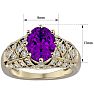 2 3/4 Carat Oval Shape Amethyst and Diamond Ring In 10 Karat Yellow Gold Image-5