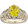 2 3/4 Carat Oval Shape Citrine and Diamond Ring In 10 Karat Yellow Gold Image-1