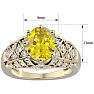 2 3/4 Carat Oval Shape Citrine and Diamond Ring In 10 Karat Yellow Gold Image-5