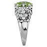 3 Carat Oval Shape Peridot and Diamond Ring In 10 Karat White Gold Image-4