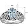 Aquamarine Ring: Aquamarine Jewelry: 2 1/2 Carat Oval Shape Aquamarine and Diamond Ring In 10 Karat White Gold Image-5