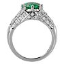 2 1/2 Carat Oval Shape Emerald and Diamond Ring In 10 Karat White Gold Image-3