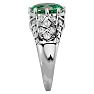 2 1/2 Carat Oval Shape Emerald and Diamond Ring In 10 Karat White Gold Image-4