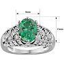 2 1/2 Carat Oval Shape Emerald and Diamond Ring In 10 Karat White Gold Image-5