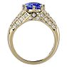 2 3/4 Carat Oval Shape Tanzanite and Diamond Ring In 10 Karat Yellow Gold Image-3
