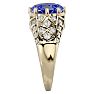 2 3/4 Carat Oval Shape Tanzanite and Diamond Ring In 10 Karat Yellow Gold Image-4
