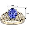 2 3/4 Carat Oval Shape Tanzanite and Diamond Ring In 10 Karat Yellow Gold Image-5