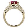 3 1/2 Carat Oval Shape Ruby and Diamond Ring In 10 Karat Yellow Gold Image-3