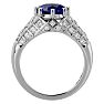 3 1/2 Carat Oval Shape Sapphire and Diamond Ring In 10 Karat White Gold Image-3