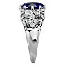 3 1/2 Carat Oval Shape Sapphire and Diamond Ring In 10 Karat White Gold Image-4