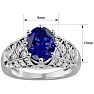3 1/2 Carat Oval Shape Sapphire and Diamond Ring In 10 Karat White Gold Image-5