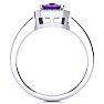 2 Carat Cushion Cut Amethyst and Halo Diamond Ring In 14 Karat White Gold Image-3