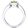 2 2/3 Carat Cushion Cut Peridot and Halo Diamond Ring In 14 Karat White Gold Image-3
