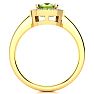 2 2/3 Carat Cushion Cut Peridot and Halo Diamond Ring In 14 Karat Yellow Gold Image-3