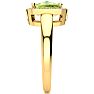2 2/3 Carat Cushion Cut Peridot and Halo Diamond Ring In 14 Karat Yellow Gold Image-4