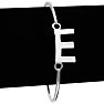 "E" Initial Bangle Bracelet In Silver Tone Image-2