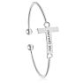 "T" Initial Bangle Bracelet In Silver Tone Image-1