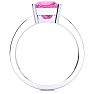 Square Step Cut 1 7/8ct Pink Topaz and Diamond Ring in 14K White Gold Image-3