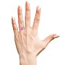 Square Step Cut 1 7/8ct Pink Topaz and Diamond Ring in 14K White Gold Image-6