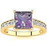 1-7/8 Carat Square Shape Mystic Topaz Ring With Diamonds In 14 Karat Yellow Gold Image-1