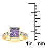 1-7/8 Carat Square Shape Mystic Topaz Ring With Diamonds In 14 Karat Yellow Gold Image-5