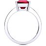 Square Step Cut 1 7/8ct Ruby and Diamond Ring in 14K White Gold Image-3