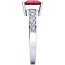 Square Step Cut 1 7/8ct Ruby and Diamond Ring in 14K White Gold Image-4