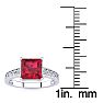 Square Step Cut 1 7/8ct Ruby and Diamond Ring in 14K White Gold Image-5