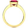 Square Step Cut 1 7/8ct Ruby and Diamond Ring in 14K Yellow Gold Image-3