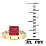 Square Step Cut 1 7/8ct Ruby and Diamond Ring in 14K Yellow Gold Image-5