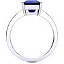 Square Step Cut 1 7/8ct Sapphire and Diamond Ring in 14K White Gold Image-3