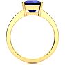 Square Step Cut 1 7/8ct Sapphire and Diamond Ring in 14K Yellow Gold Image-3
