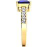 Square Step Cut 1 7/8ct Sapphire and Diamond Ring in 14K Yellow Gold Image-4