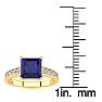 Square Step Cut 1 7/8ct Sapphire and Diamond Ring in 14K Yellow Gold Image-5