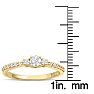 Three Diamond Plus Promise Ring In Yellow Gold Image-8