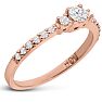 Three Diamond Plus Promise Ring In Rose Gold Image-2