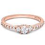 Three Diamond Plus Promise Ring In Rose Gold Image-4