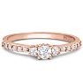 Three Diamond Plus Promise Ring In Rose Gold Image-5