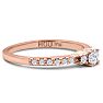 Three Diamond Plus Promise Ring In Rose Gold Image-6