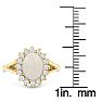 1-1/2 Carat Opal Ring and Halo Diamonds In 14 Karat Yellow Gold Image-5