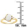 7/8 Carat Opal Ring and Two Diamonds In 14 Karat Yellow Gold Image-5
