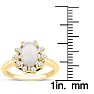 1 Carat Opal Ring and Halo Diamonds In 14 Karat Yellow Gold Image-5