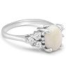 3 Carat Opal Ring with 6 Diamonds In 14 Karat White Gold Image-3