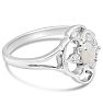 Vintage 1/4 Carat Opal Ring and Diamonds In 14 Karat White Gold Image-2