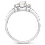Vintage 1/4 Carat Opal Ring and Diamonds In 14 Karat White Gold Image-3