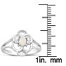 Vintage 1/4 Carat Opal Ring and Diamonds In 14 Karat White Gold Image-5